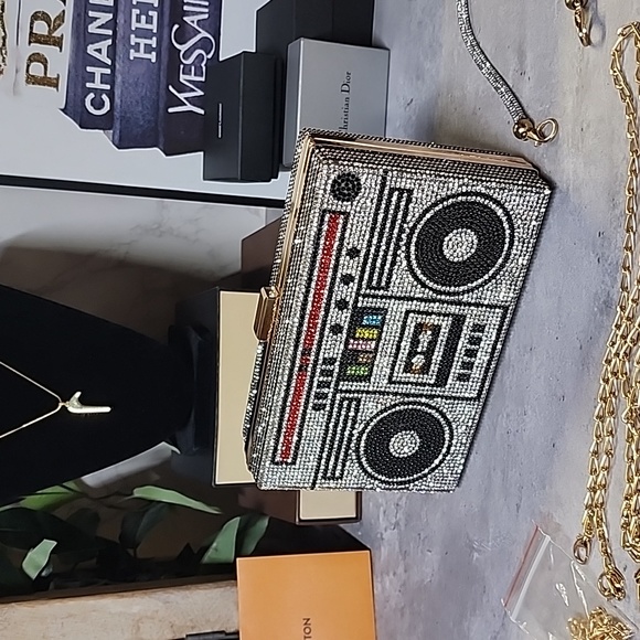 Rhinestone Boom box crossbody/ clutch bag - Picture 4 of 14